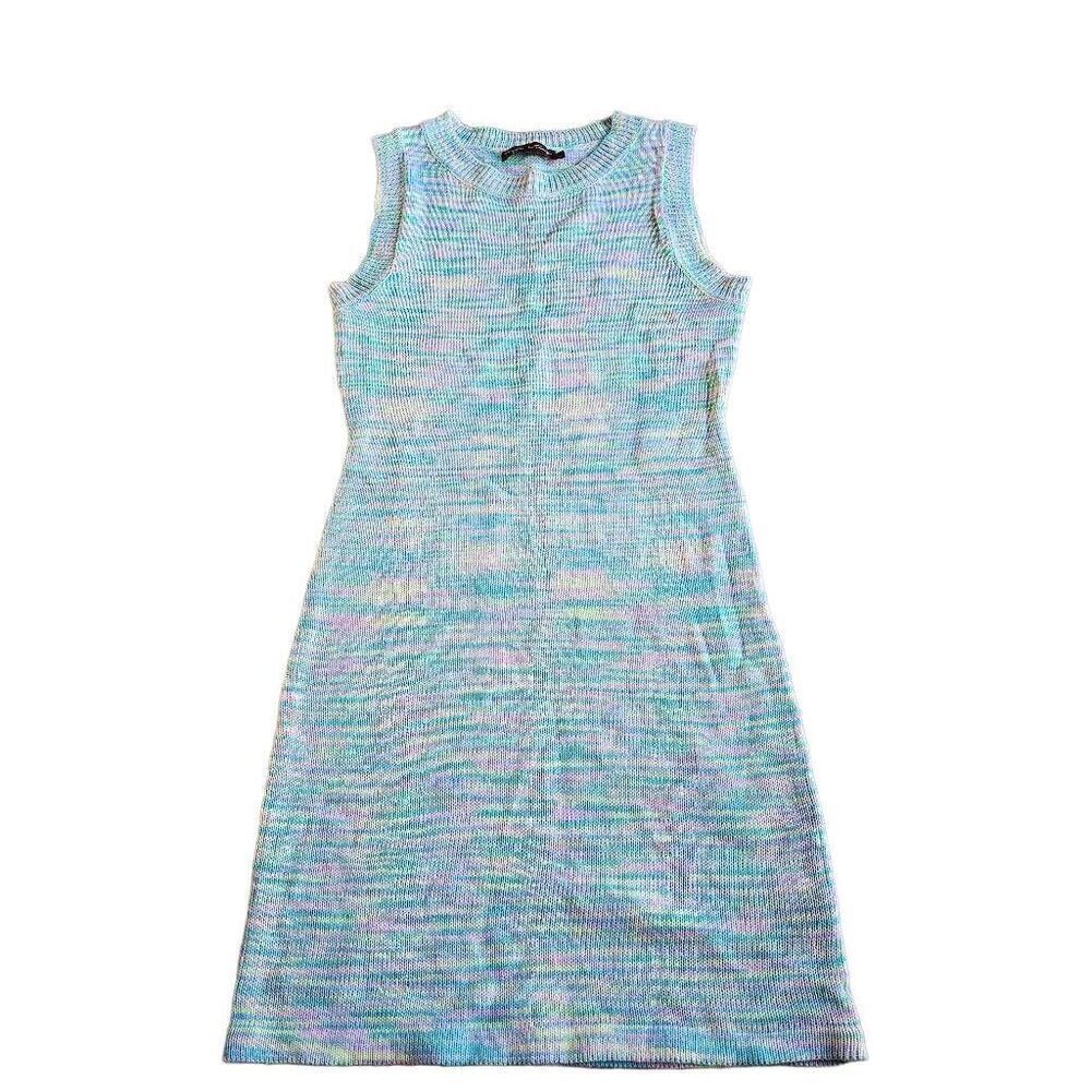 Beige Bo tany womens Sz L multicolor knitted mini dress